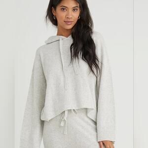 Bella Dahl Cashmere Blend Drawstring Hoodie Sweater Pullover – Size XS